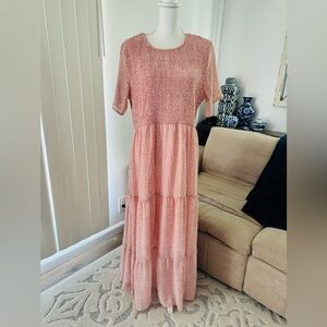 BTFBM Elegant Pink Maxi Dress